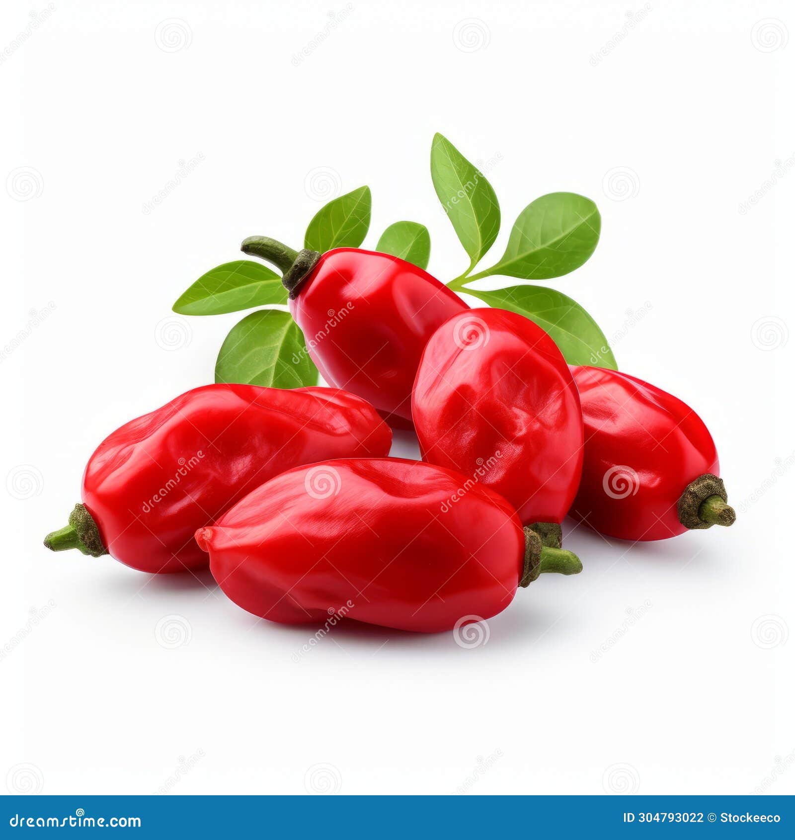 red pepper  on white background: soft and rounded forms