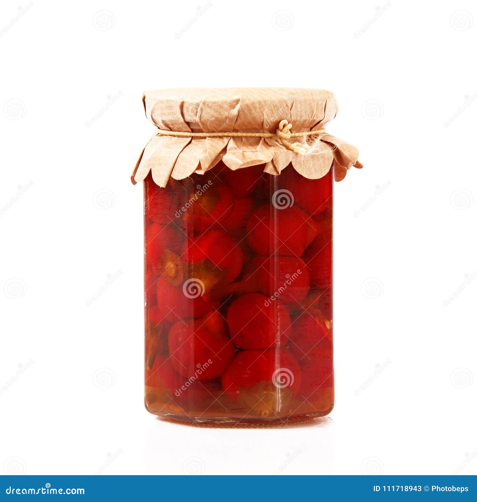 Red Pepper Pickled Jar in White Background Stock Image Image of fresh