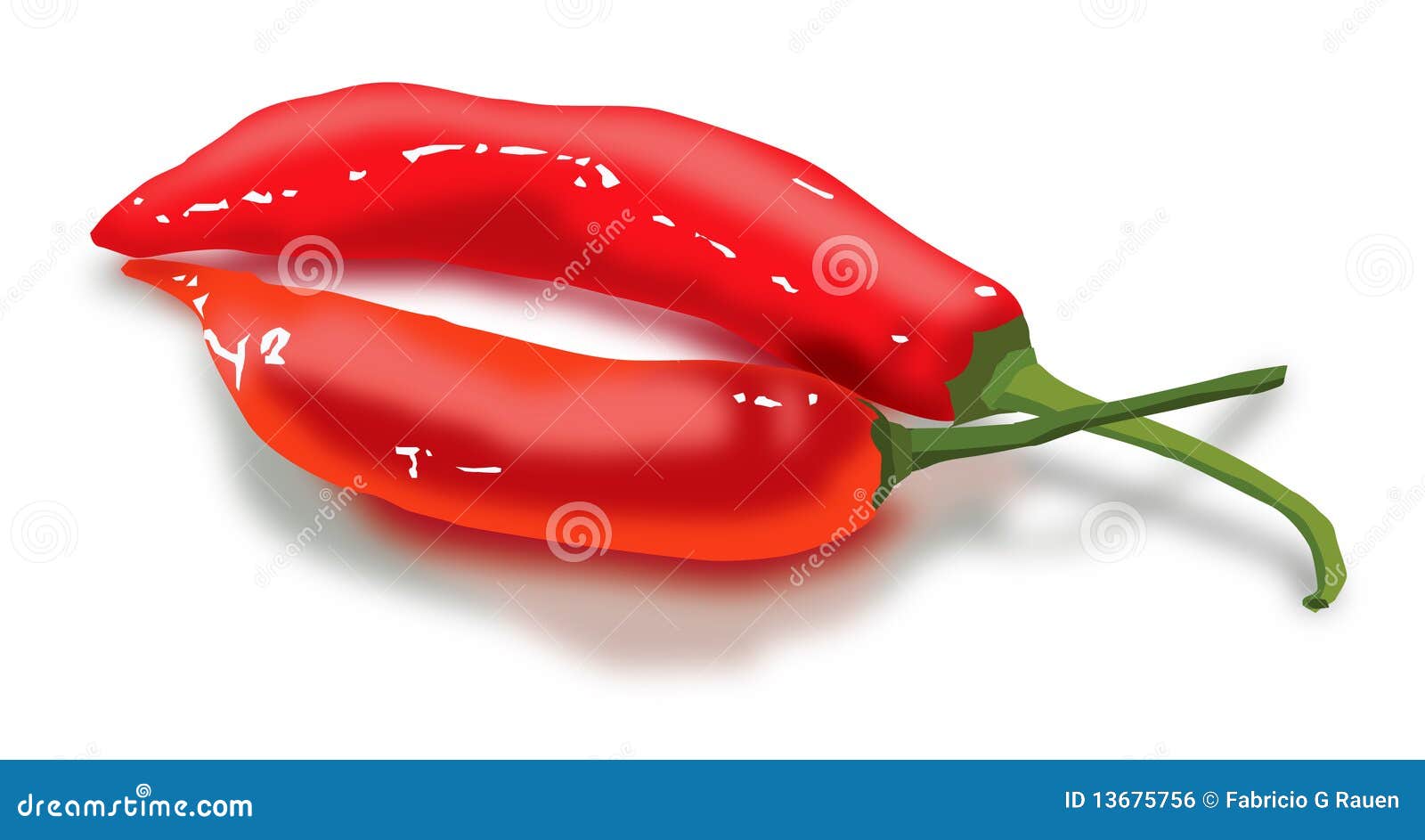 red peppers as lips