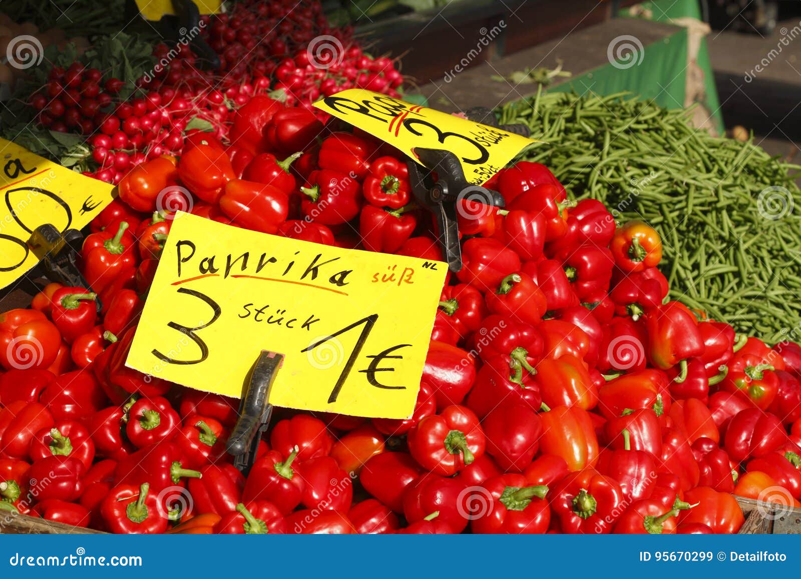 Red Peppers stock image. Image of sign, food, market 95670299