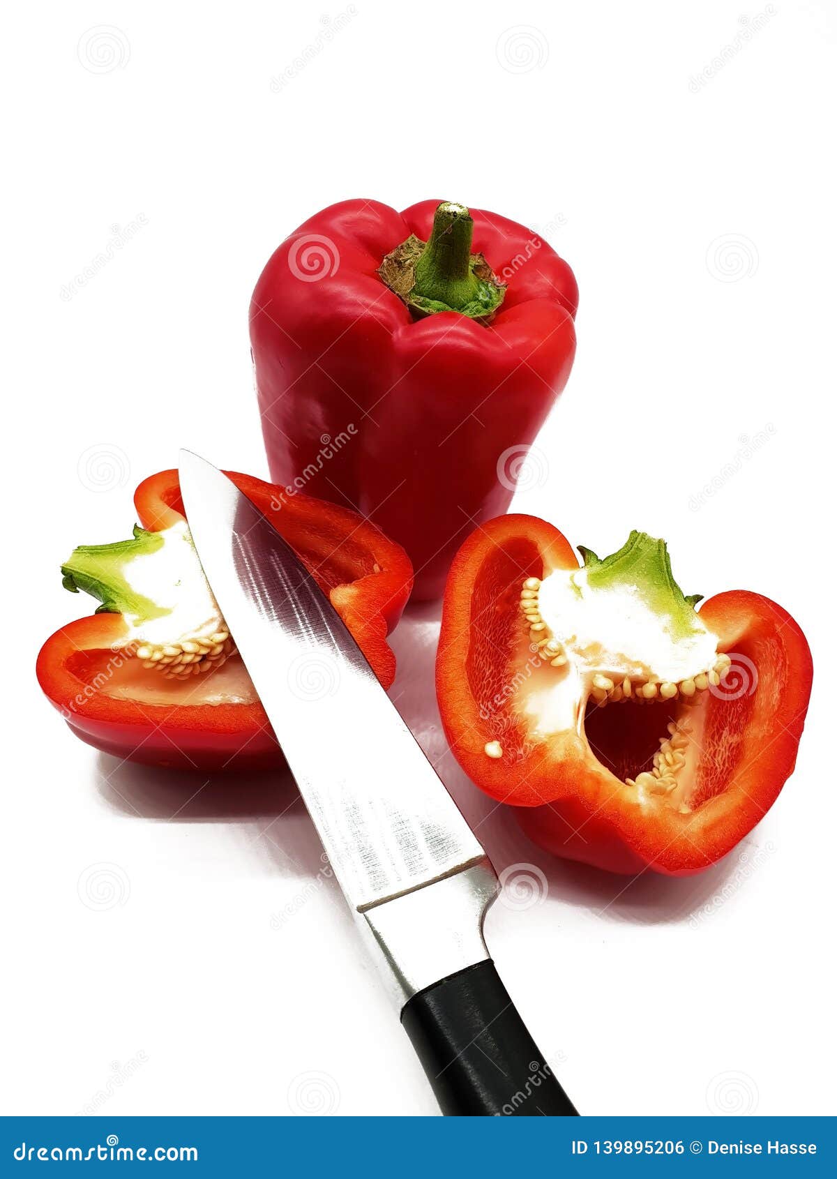 red peppers and released on white background freeholder