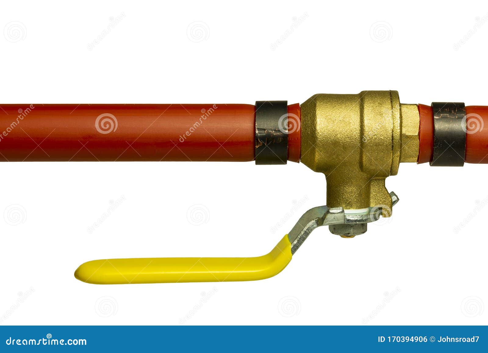 Red Pex Pipe with Shut Off Valve Stock Photo Image of occupation
