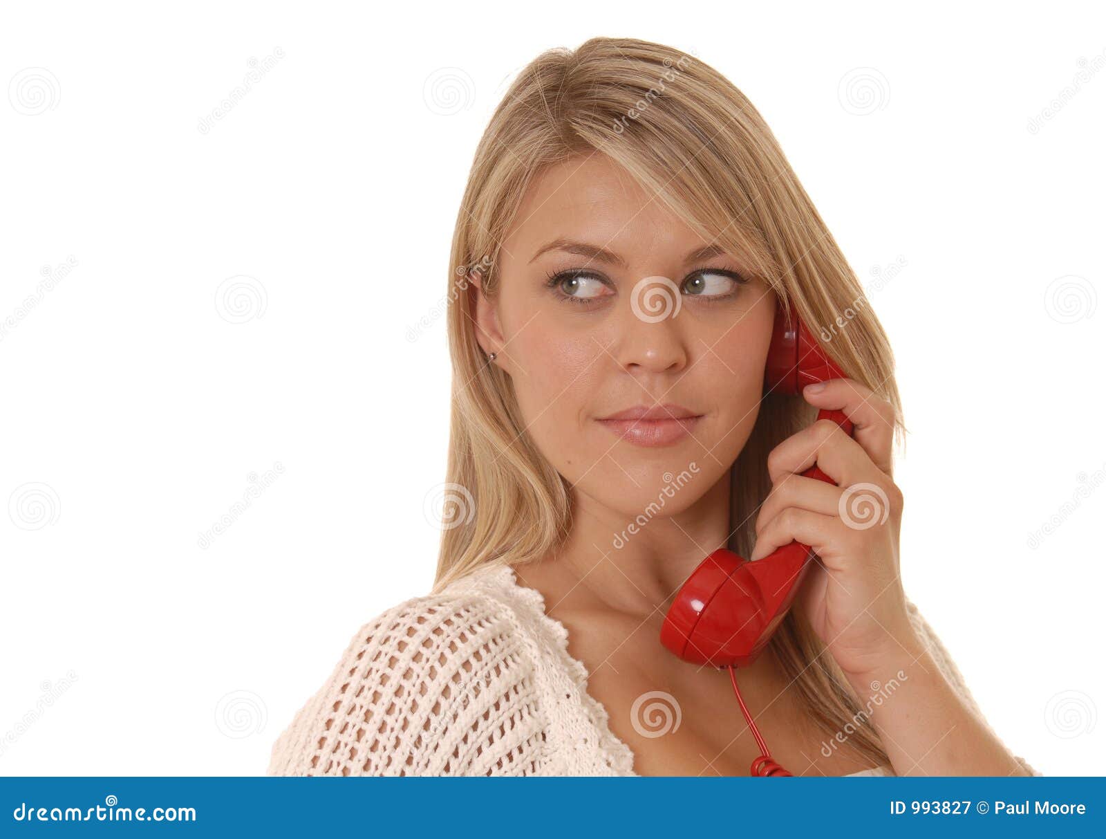 Red Phone Girl Two stock image. Image of close, beautiful 993827