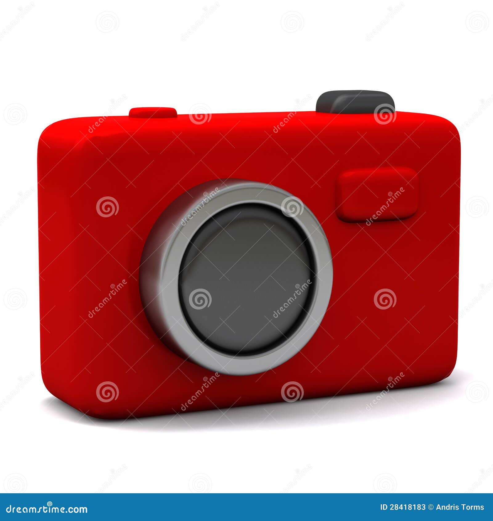 Red Photo Camera Icon, 3d Image Stock Illustration - Illustration of