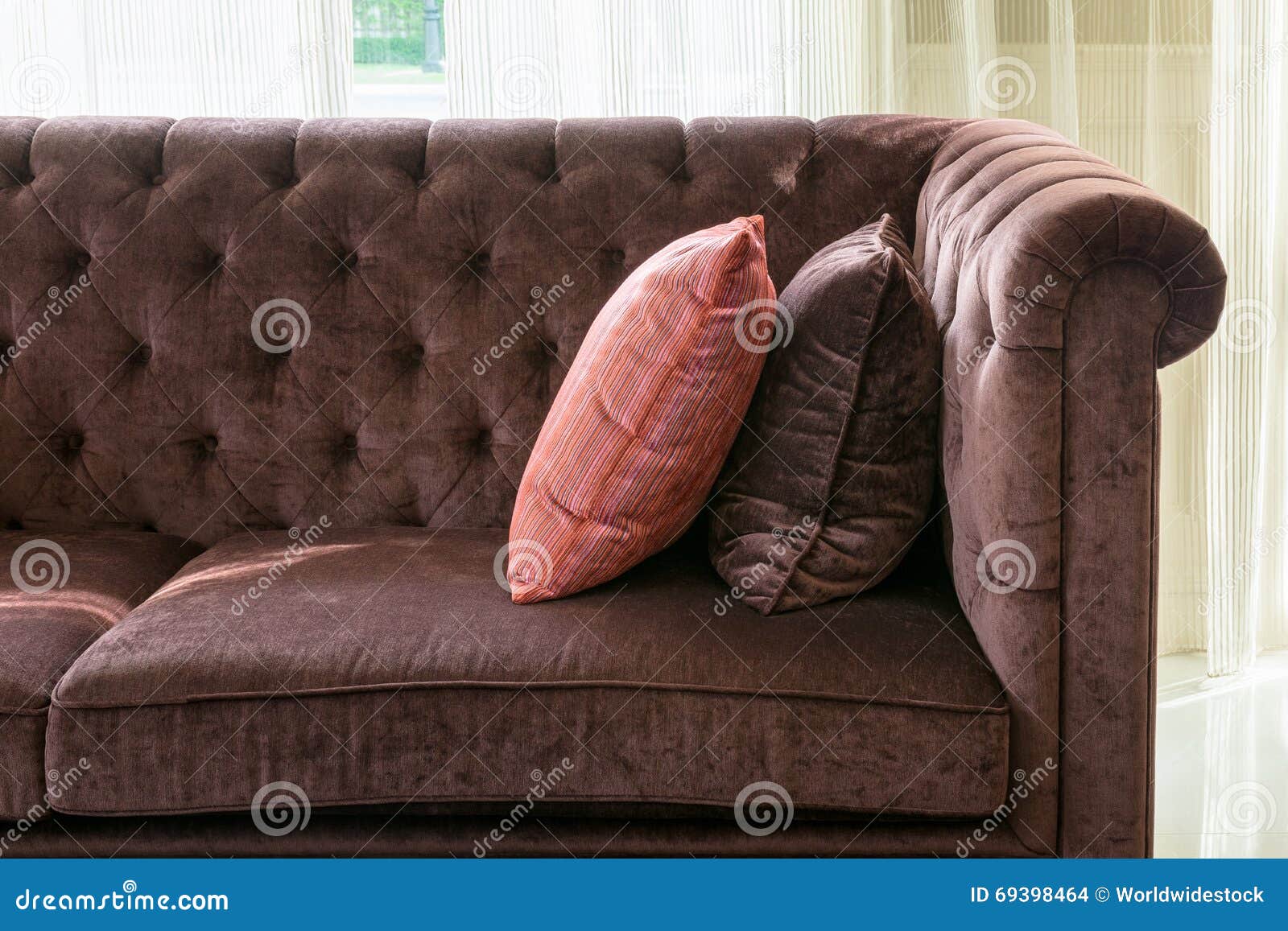 Red Pillows on Red Sofa in Luxury Living Room Stock Photo Image of
