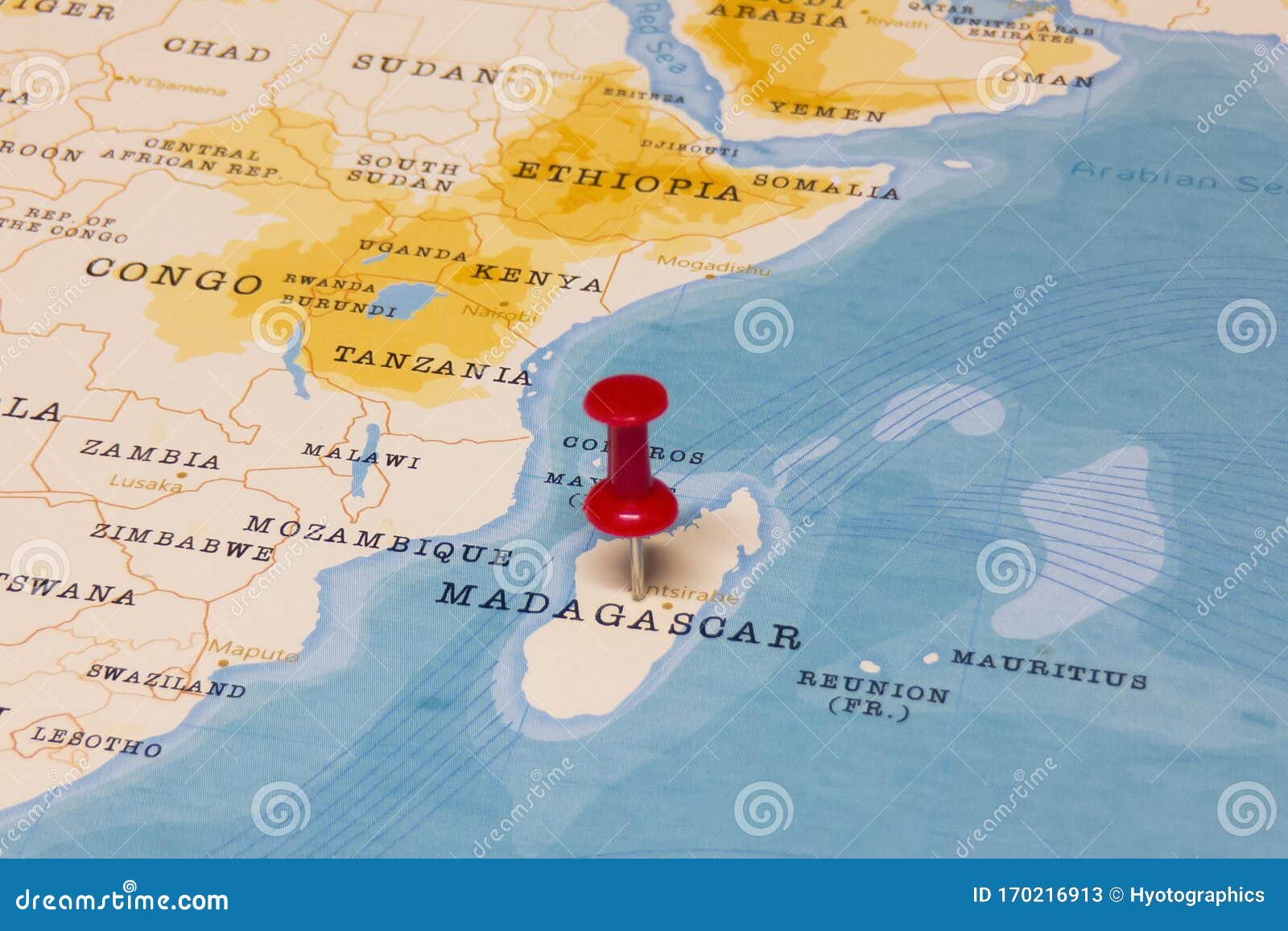 Red Pin Madagascar World Map 170216913 