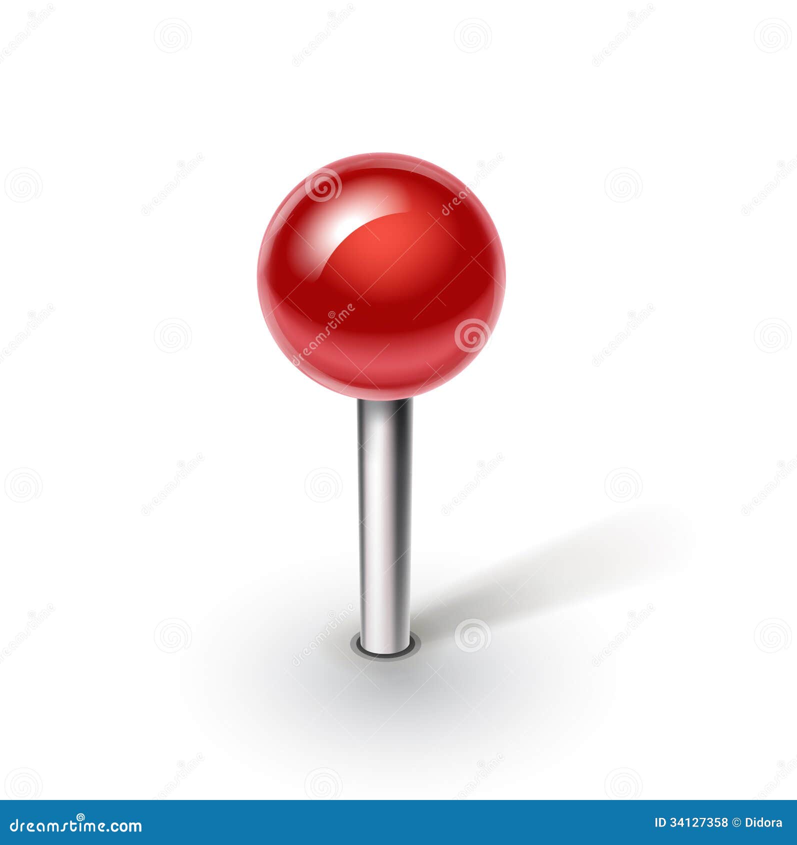 Red Pin on White Background Stock Vector - Illustration of journey ...