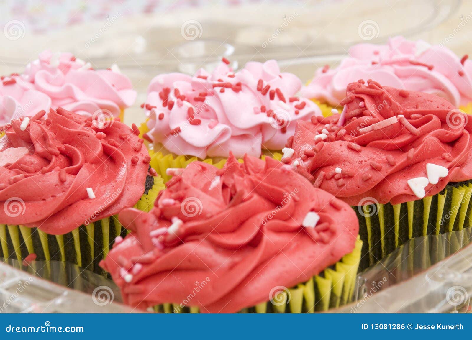 Red and Pink Cupcakes stock photo. Image of cupcakes 13081286