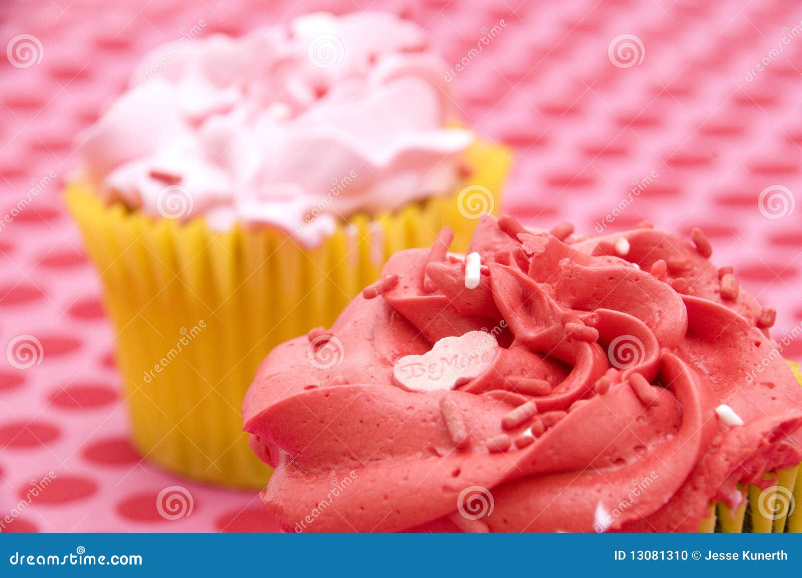 Red and Pink Cupcakes stock photo. Image of frosting 13081310