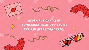 Red And Pink Illustration Funny And Quirky Quote Desktop Wallpaper 
