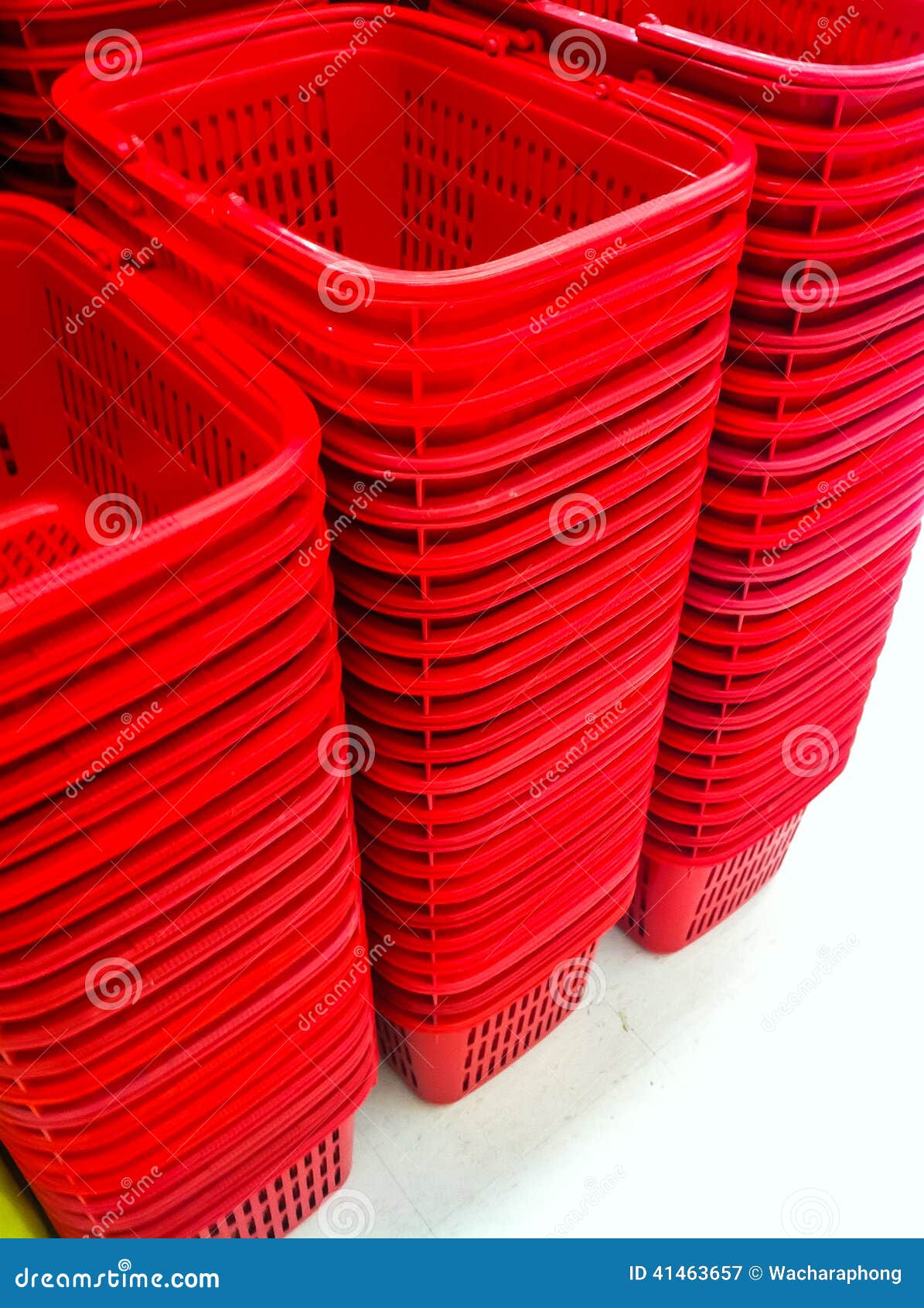 Red plastic basket stock image. Image of supermarket 41463657
