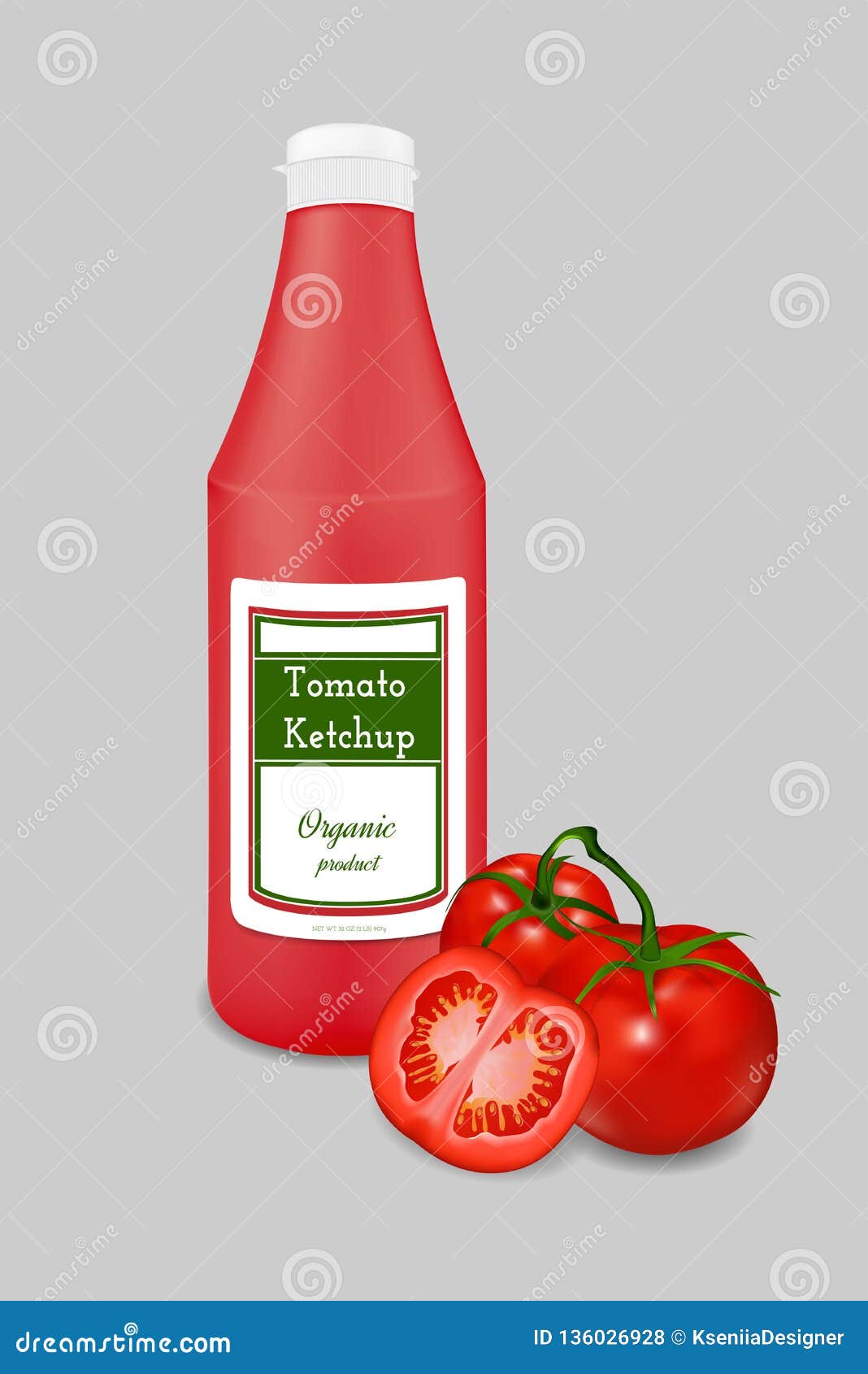 Red Plastic Bottle for Ketchup Stock Vector Illustration of isolated, tasty 136026928
