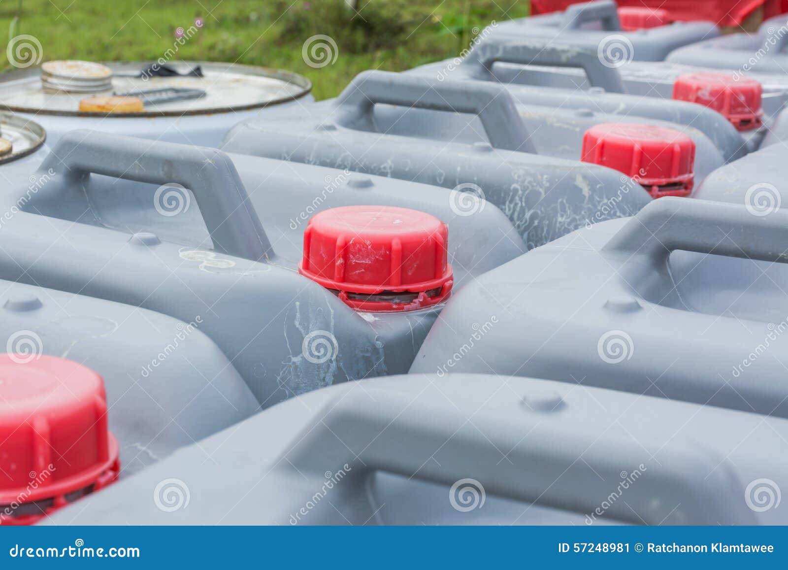 Red plastic bucket lid stock image. Image of junkyard 57248981