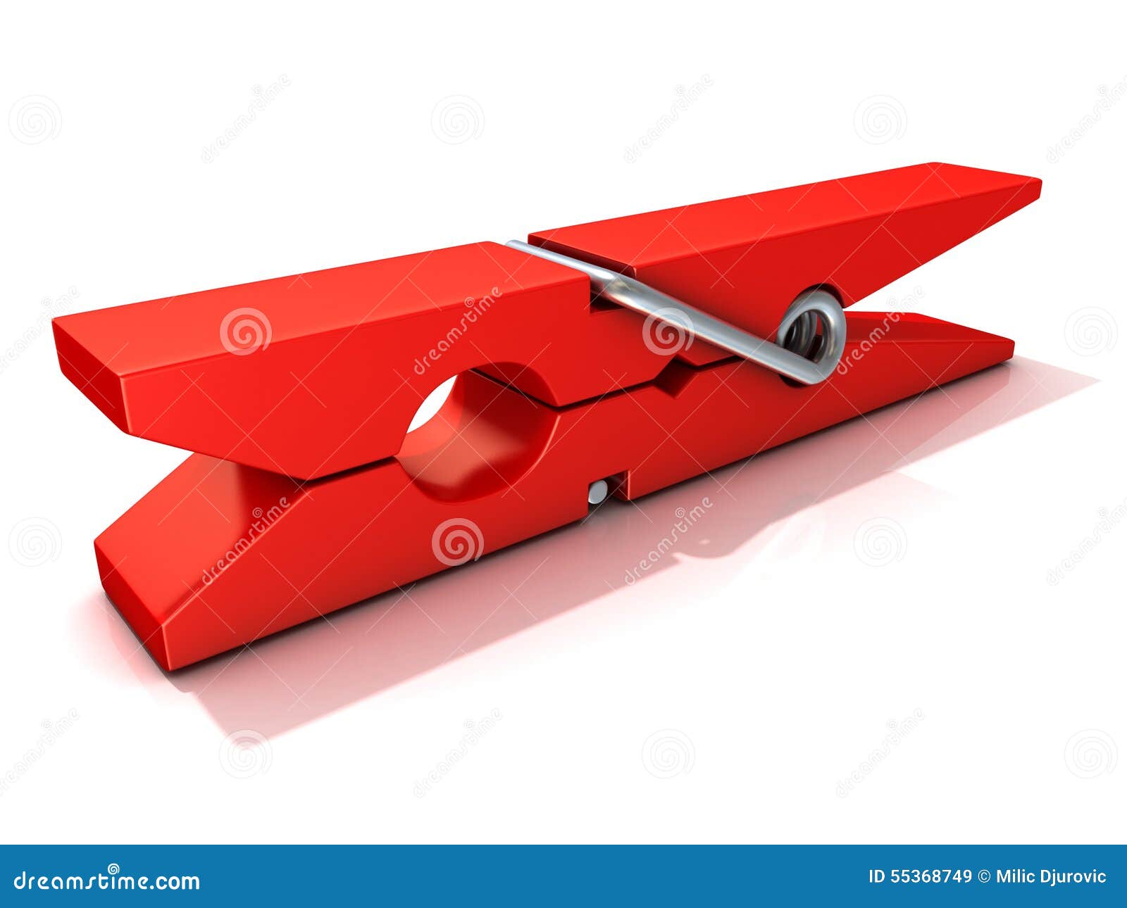 Red Plastic Clothes Pin. Closed Stock Illustration Illustration of