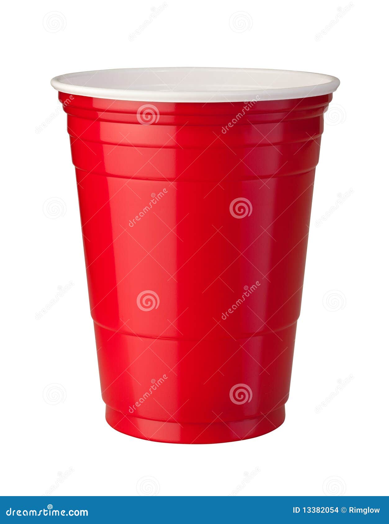 red plastic cup with clipping path