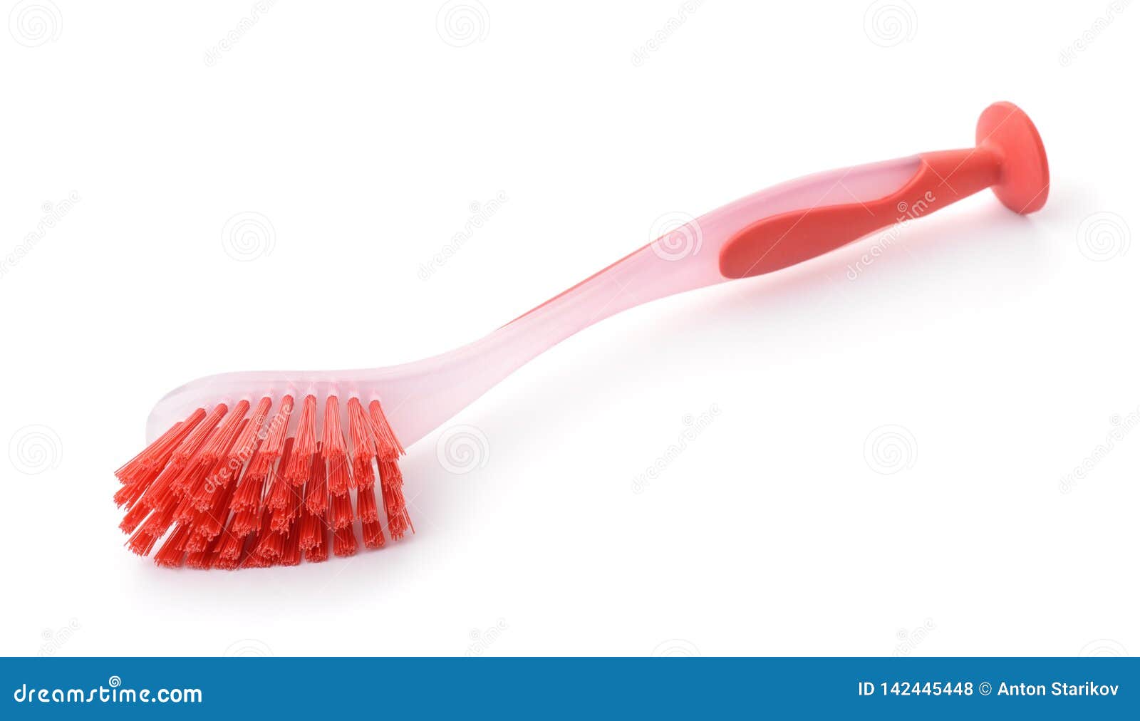 Red plastic dish brush stock photo. Image of cleaning 142445448