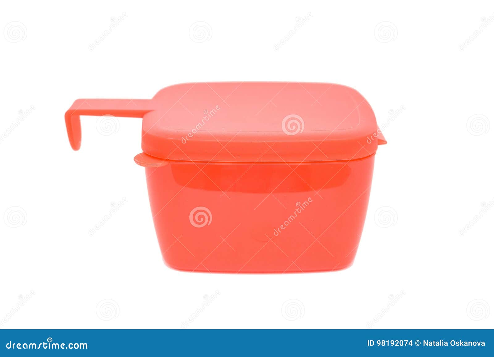 Red Plastic Food Container with Lid Isolated Stock Photo Image of