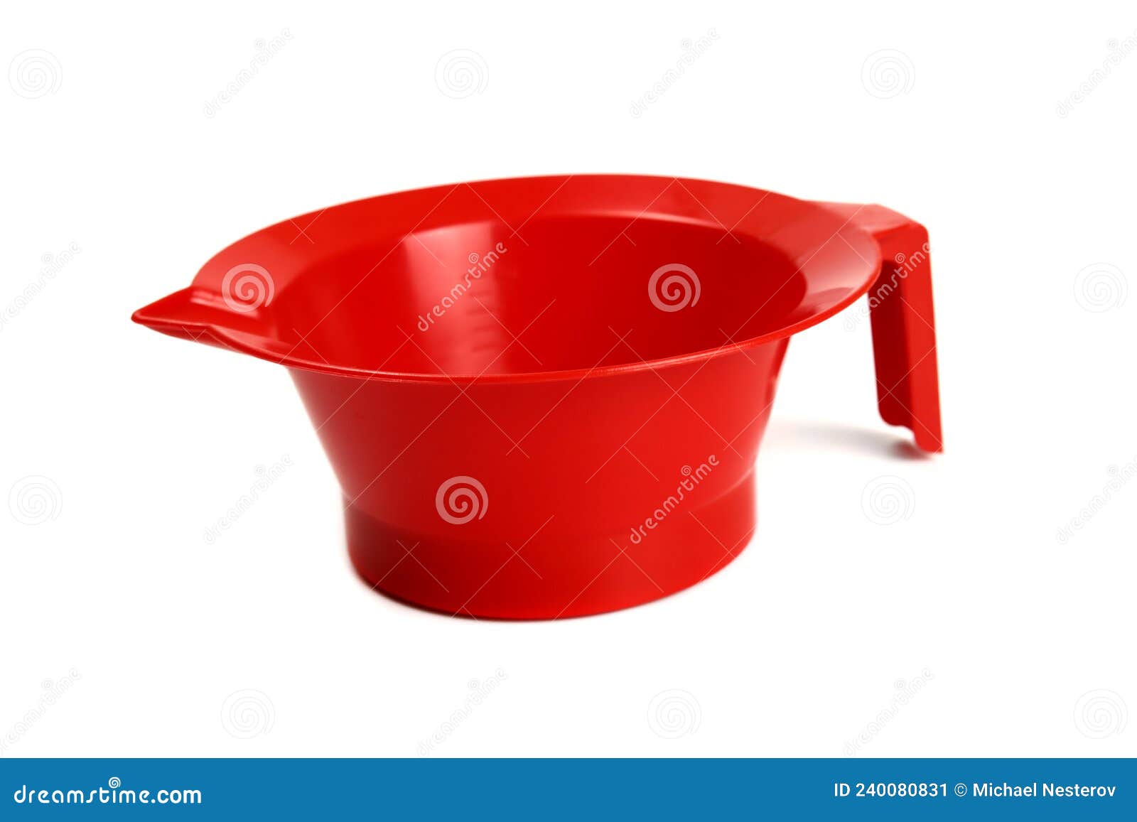 Red Plastic Hair Dye Bowl Isolated on White Stock Image Image of