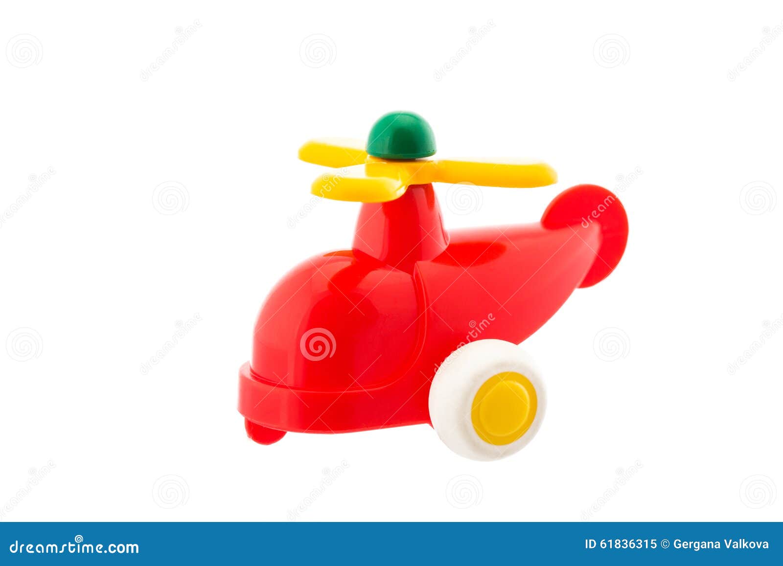 Red Plastic Helicopter, Baby Toy Isolated on White Stock Image Image