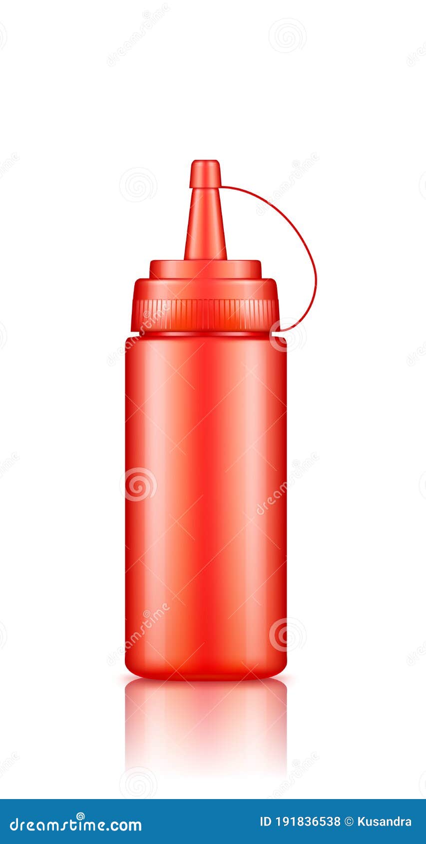 Download Red Plastic Squeeze Catsup Bottle With Cap Mockup Stock ...