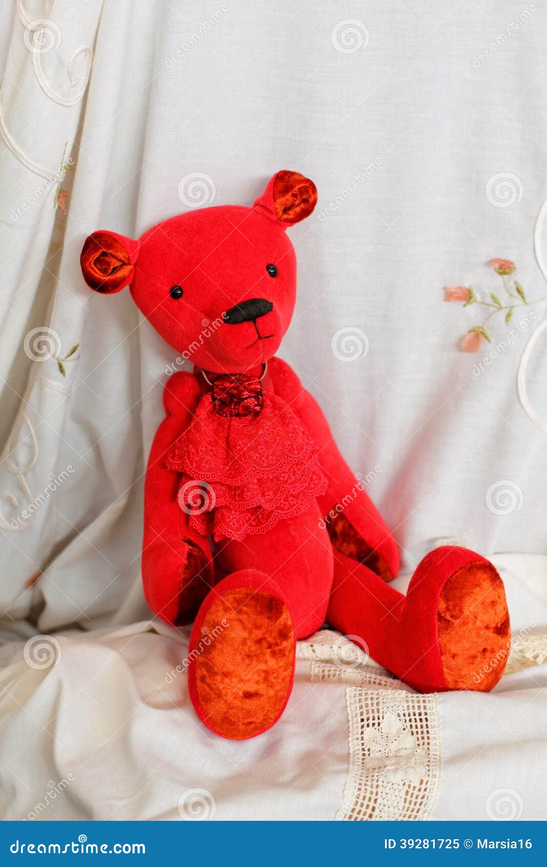 Red Plush Teddy Bear stock image. Image of close, christmas - 39281725