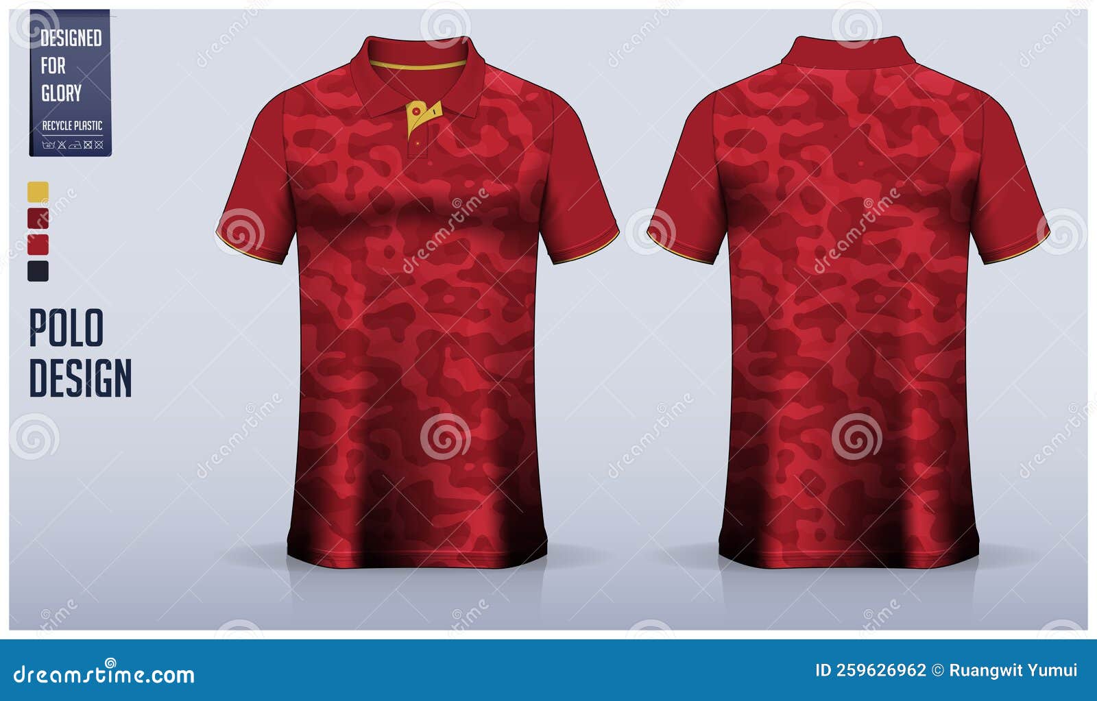 Red Polo Shirt Mockup Template Design for Soccer Jersey, Football Kit ...