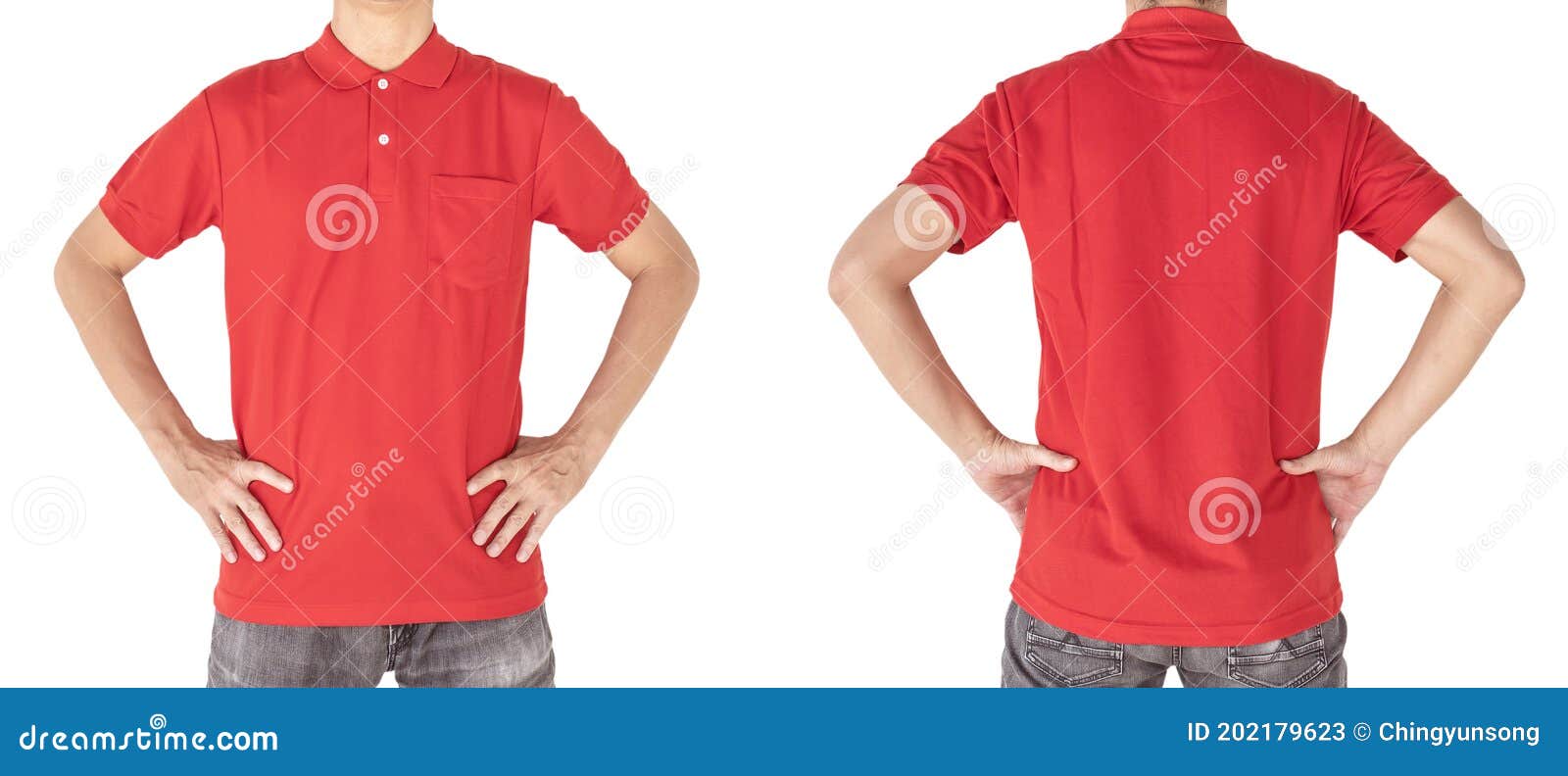 Download Red Polo T-shirt Mock Up, Front And Back View, Male Model ...
