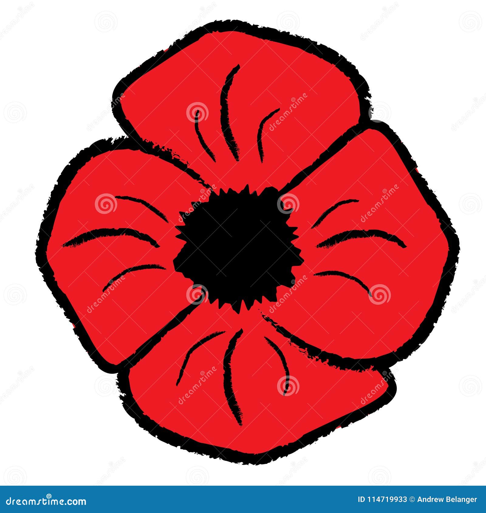 Red Poppy Clipart stock vector. Illustration of remembrace - 114719933