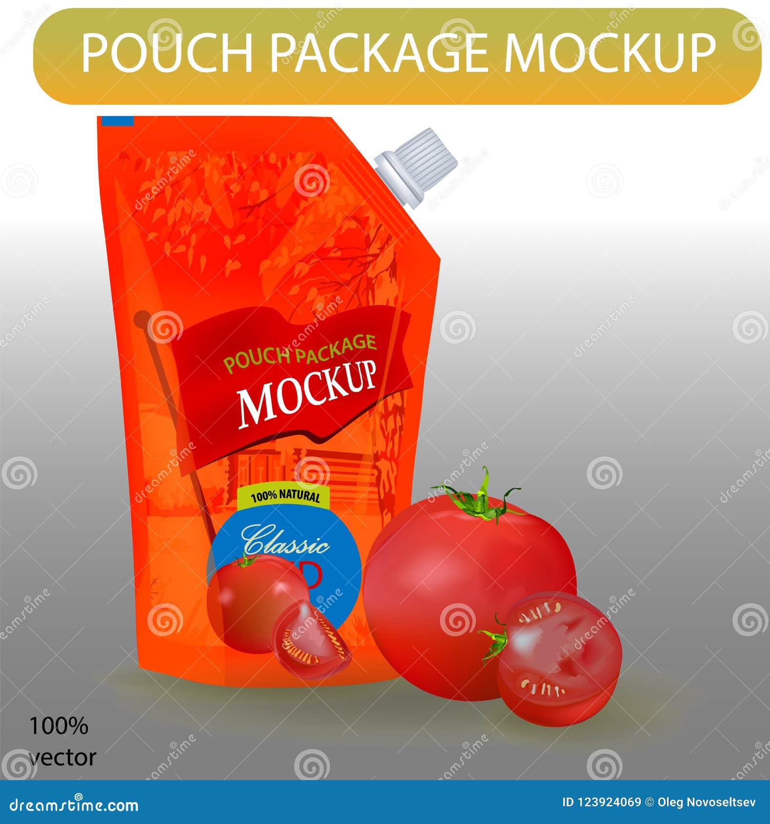 Download Red Pouch Ketchup Package Mockup Stock Vector - Illustration of mockup, flexible: 123924069