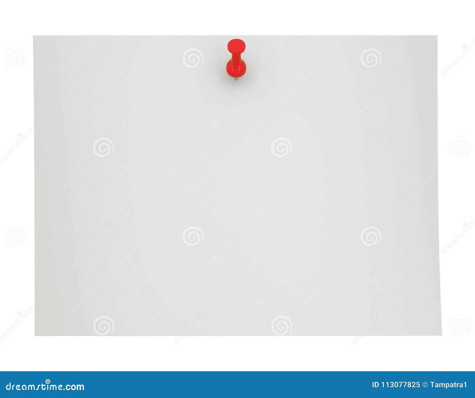 Download Red Push Pin, Thumbtack On Blank Paper, 3d Illustration ...