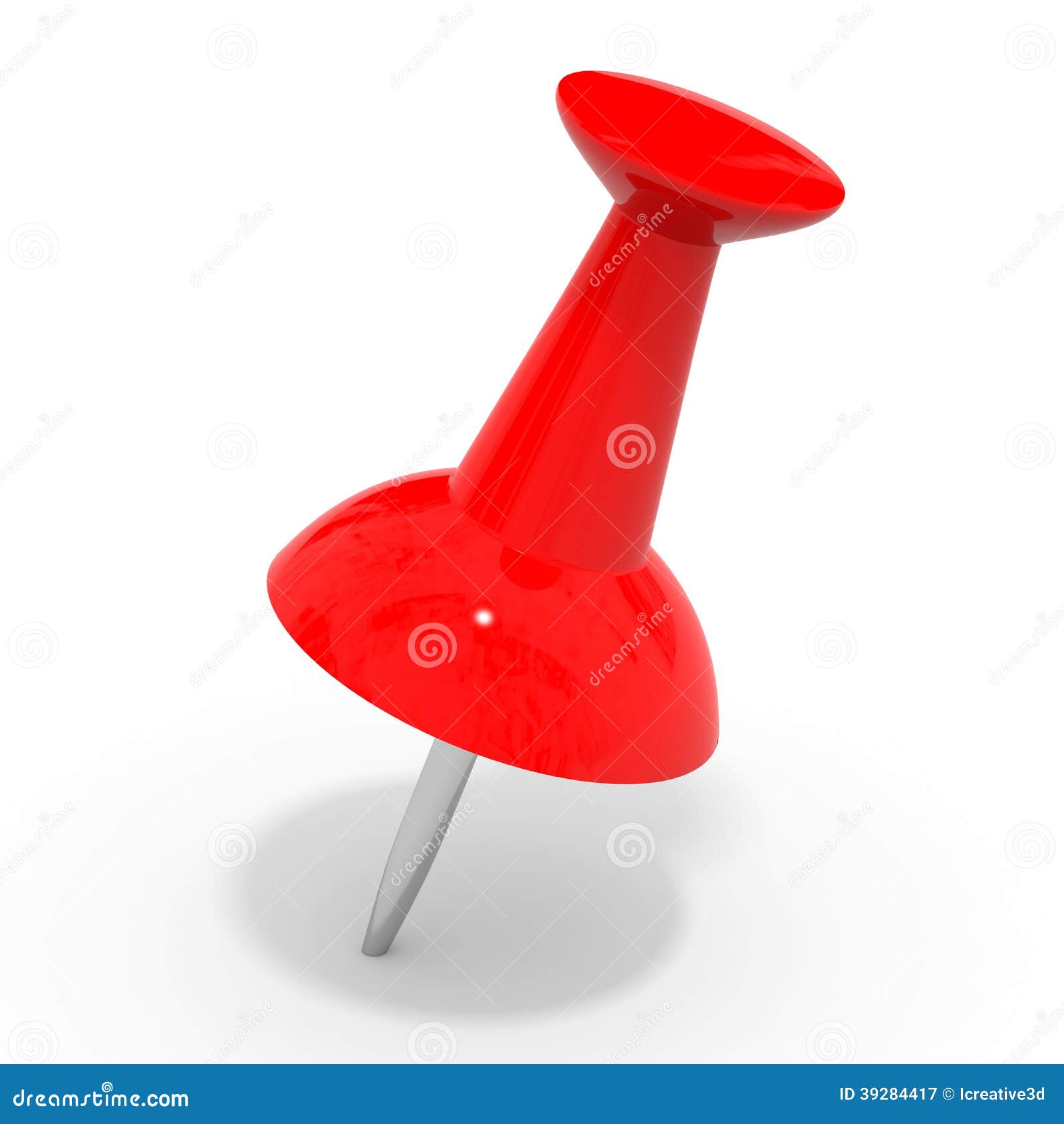 Red push pin on white. stock illustration. Illustration of equipment ...