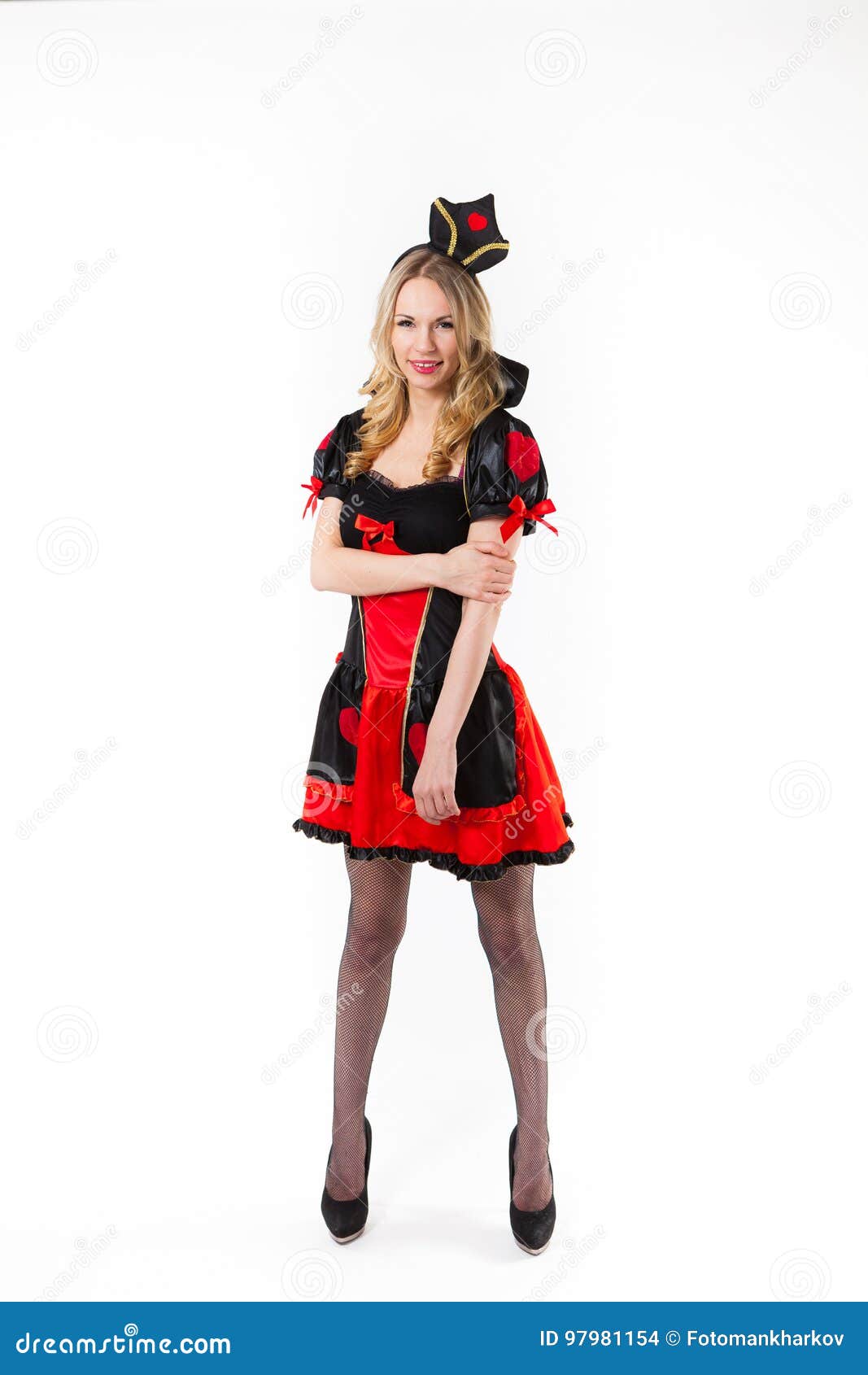 Red Queen Cosplay - Pretty Young Woman Stock Photo - Image of knee ...