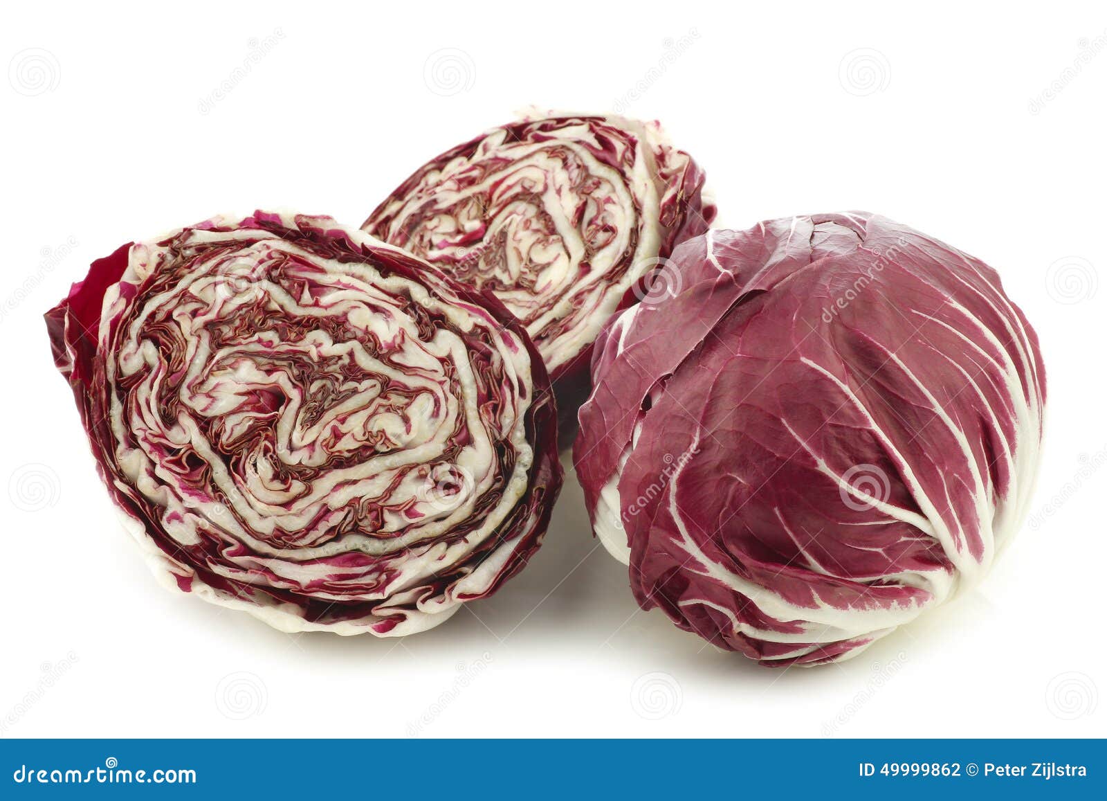 Red Radicchio Lettuce and Two Halves Stock Photo Image of small