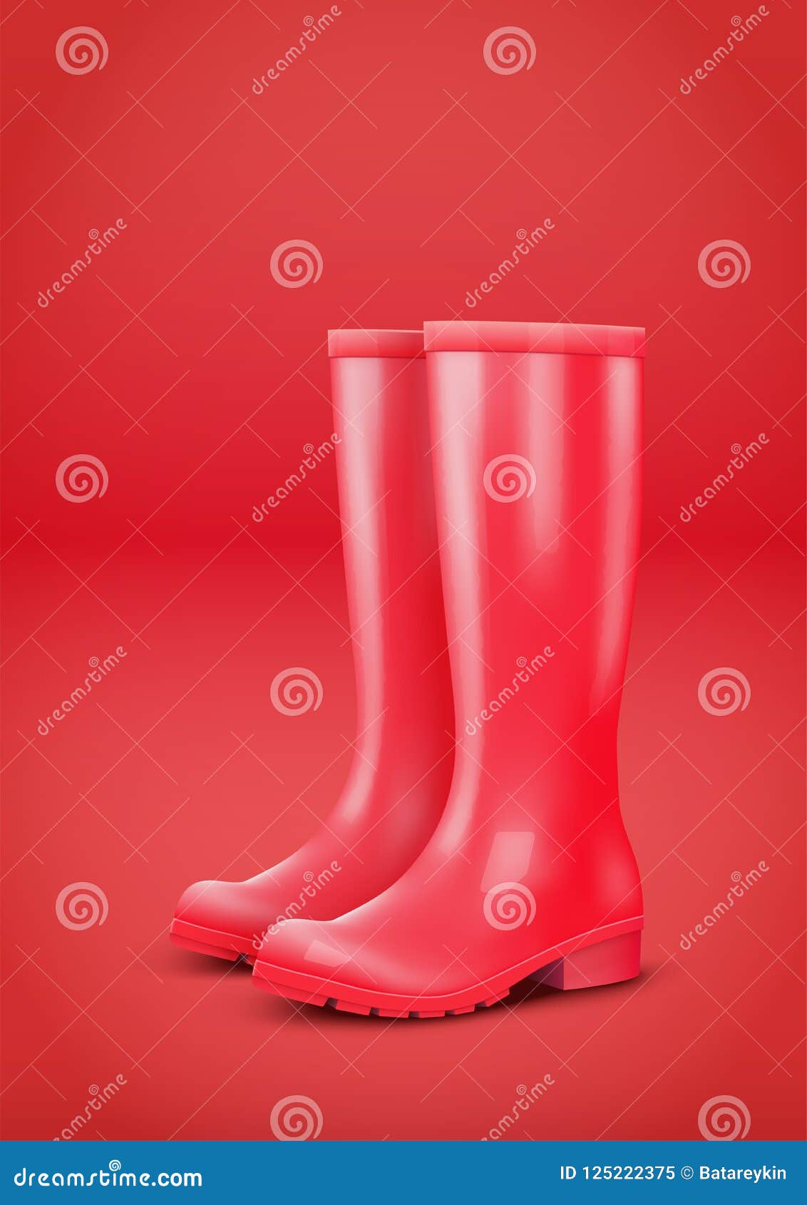 Red rain boots stock vector. Illustration of rainboots - 125222375