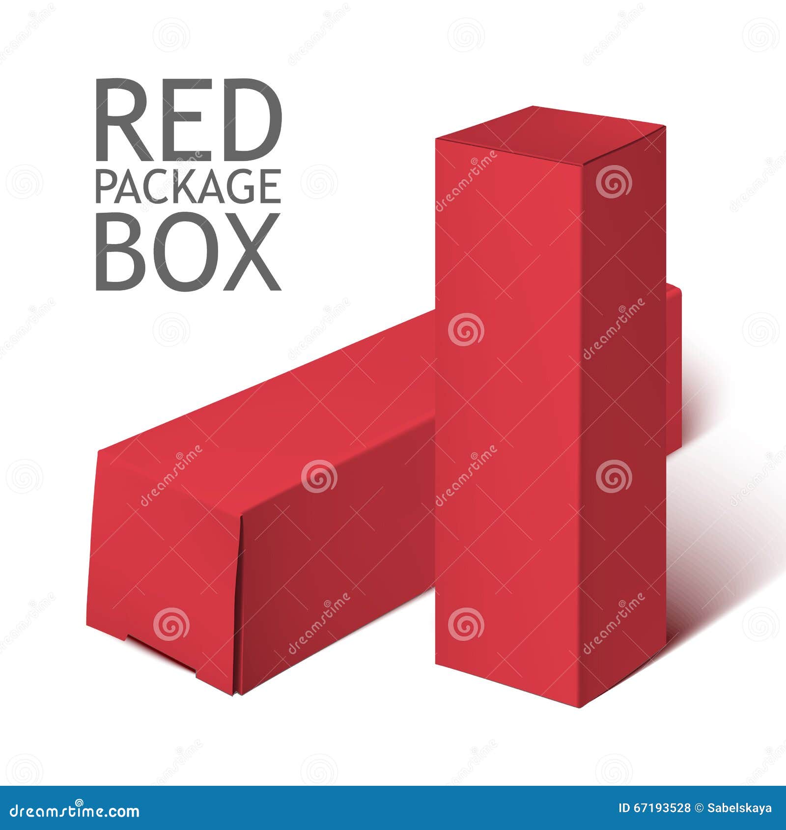 Red Realistic Box. Mockup Template Stock Vector ...