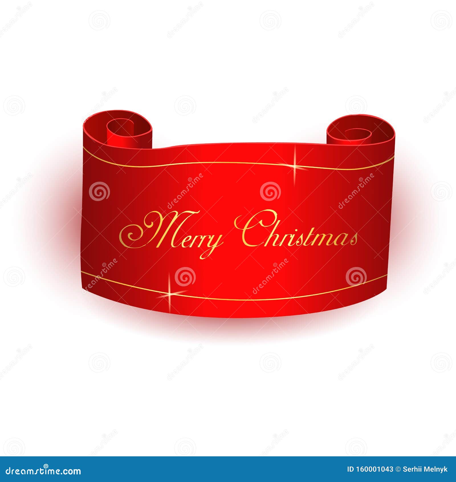 Merry Christmas Red Scroll. Vector Illustration Stock Vector ...