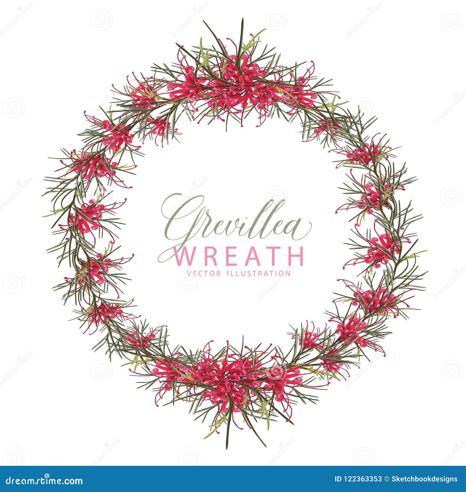red floral flowering grevillea wreath