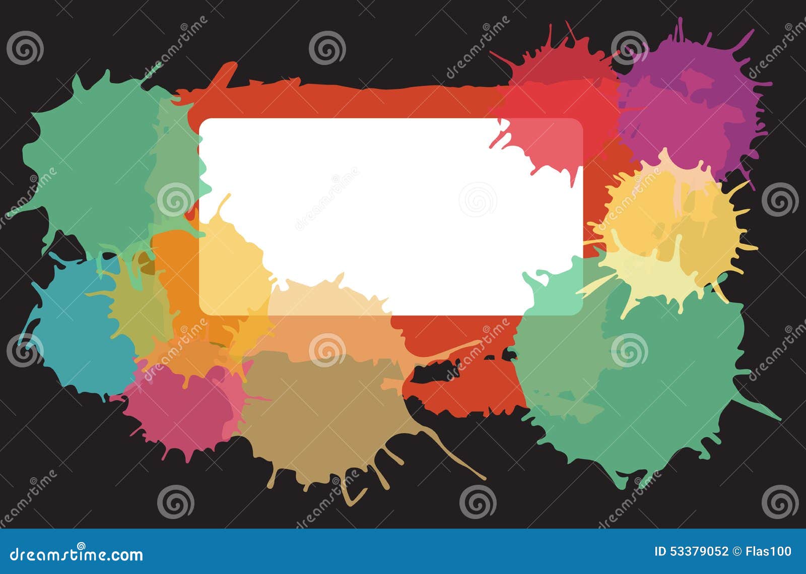 Download Red Rectangle Watercolor Brush Strokes Frame With Stock ...