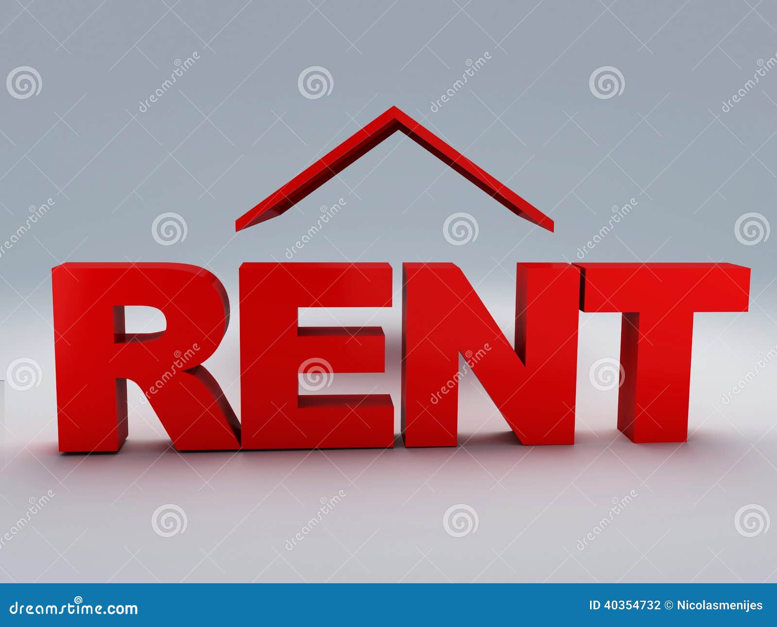 Red rent house 3d stock illustration. Illustration of sale 40354732
