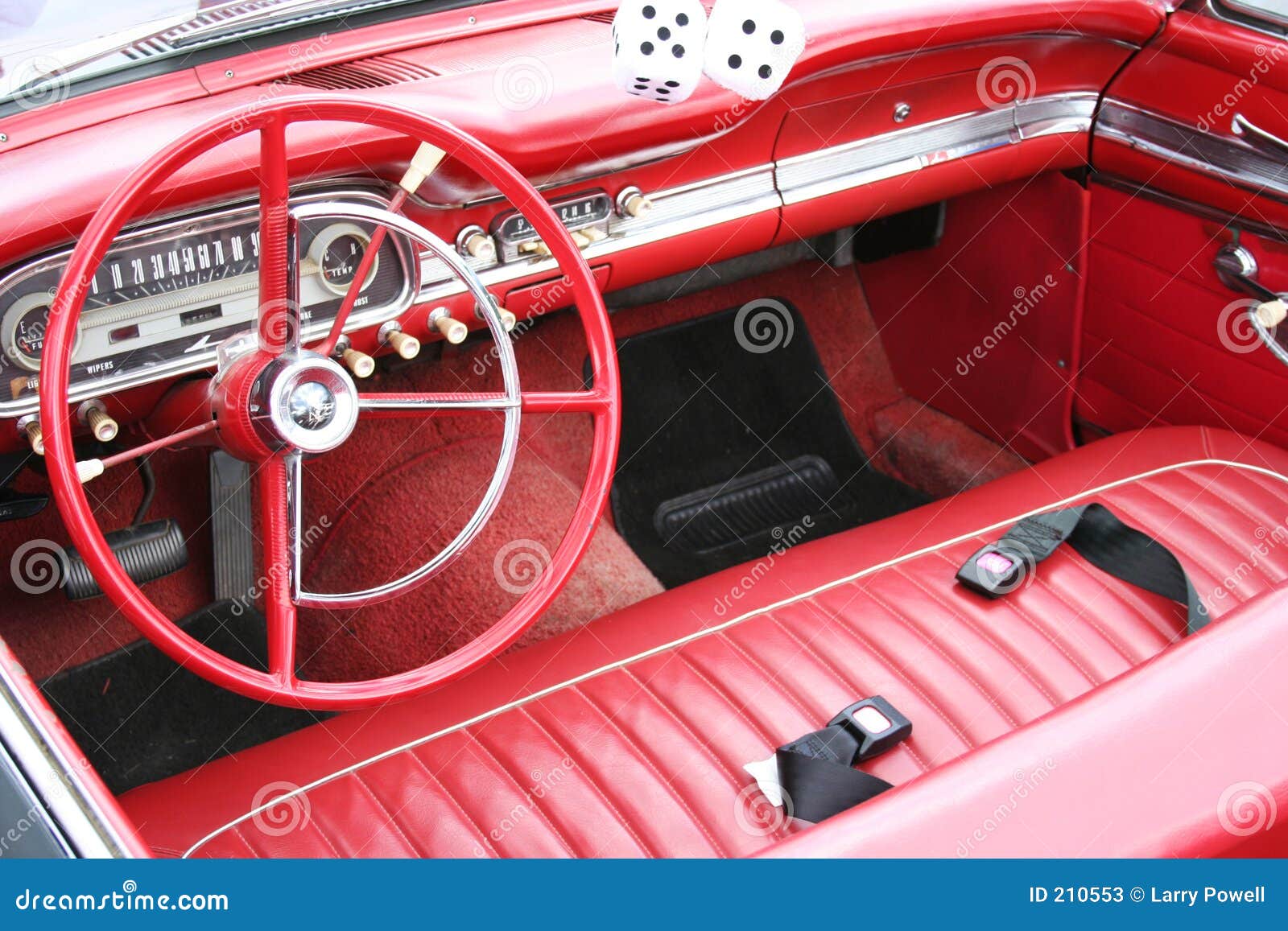 Red Retro Car Interior Stock Image Image Of Wheel Machine