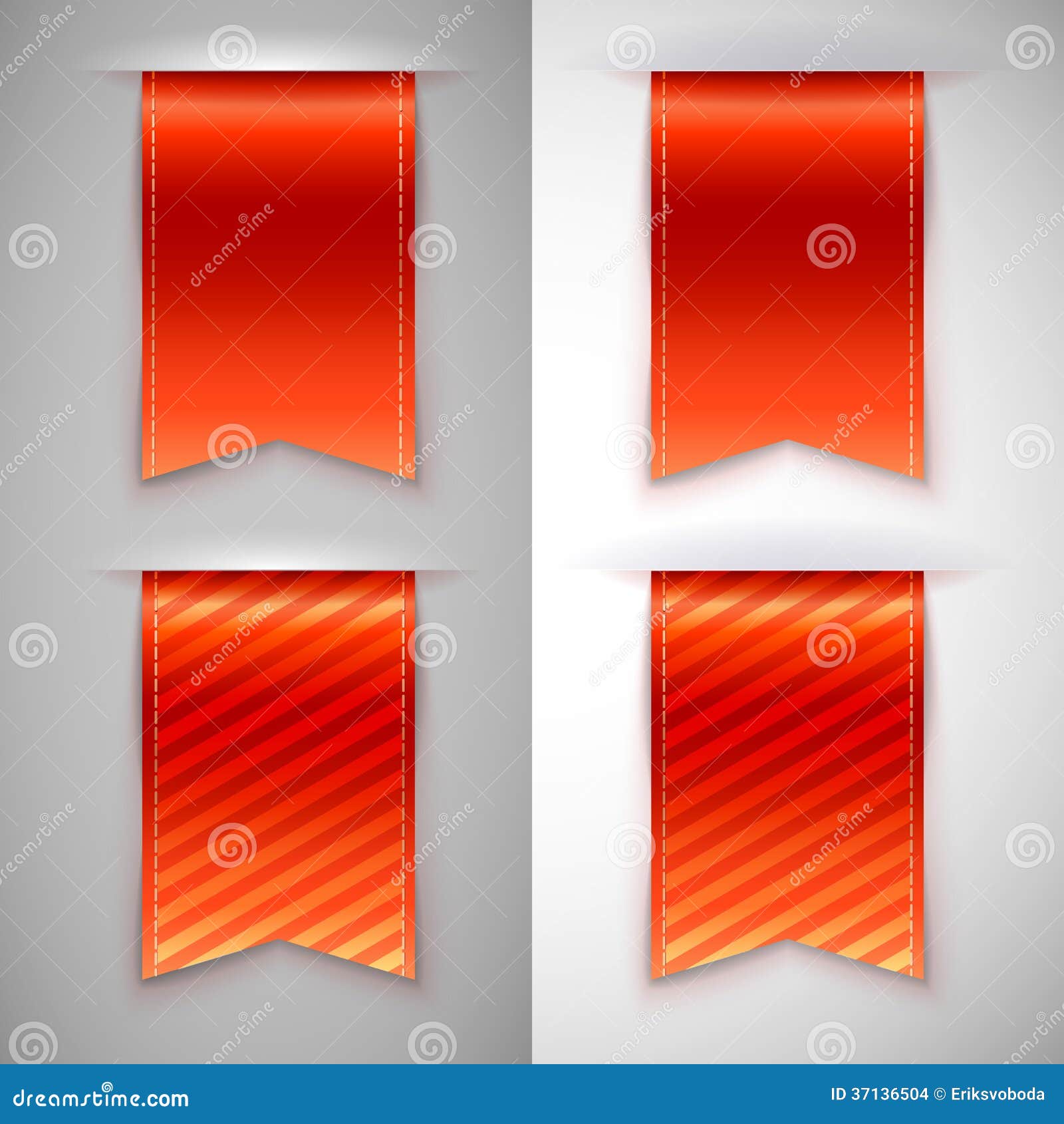 Red Ribbon, Bookmark for Books Stock Vector - Illustration of