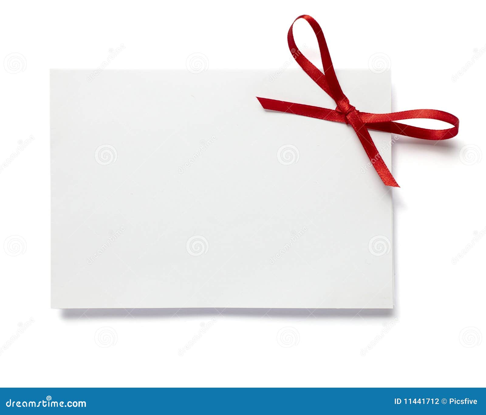 Red ribbon card note stock photo. Image of color, concept 11441712