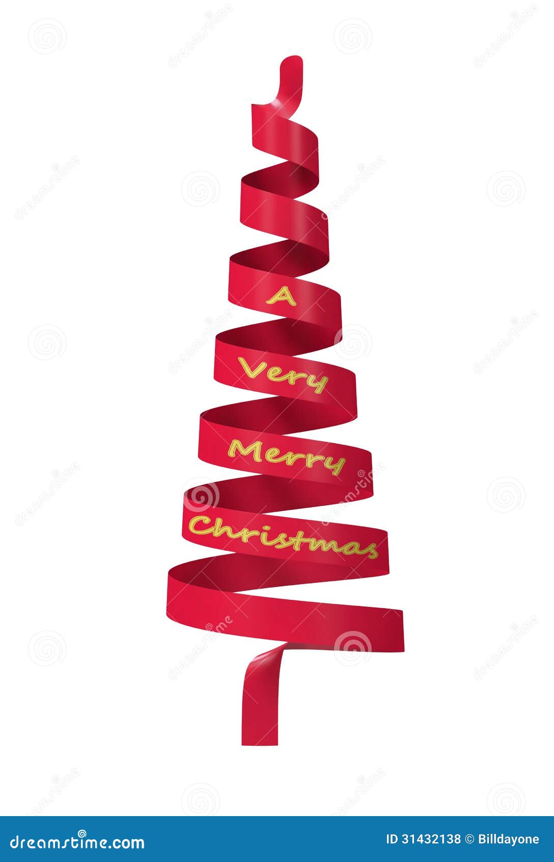 Red ribbon Christmas tree stock illustration. Illustration of background 31432138