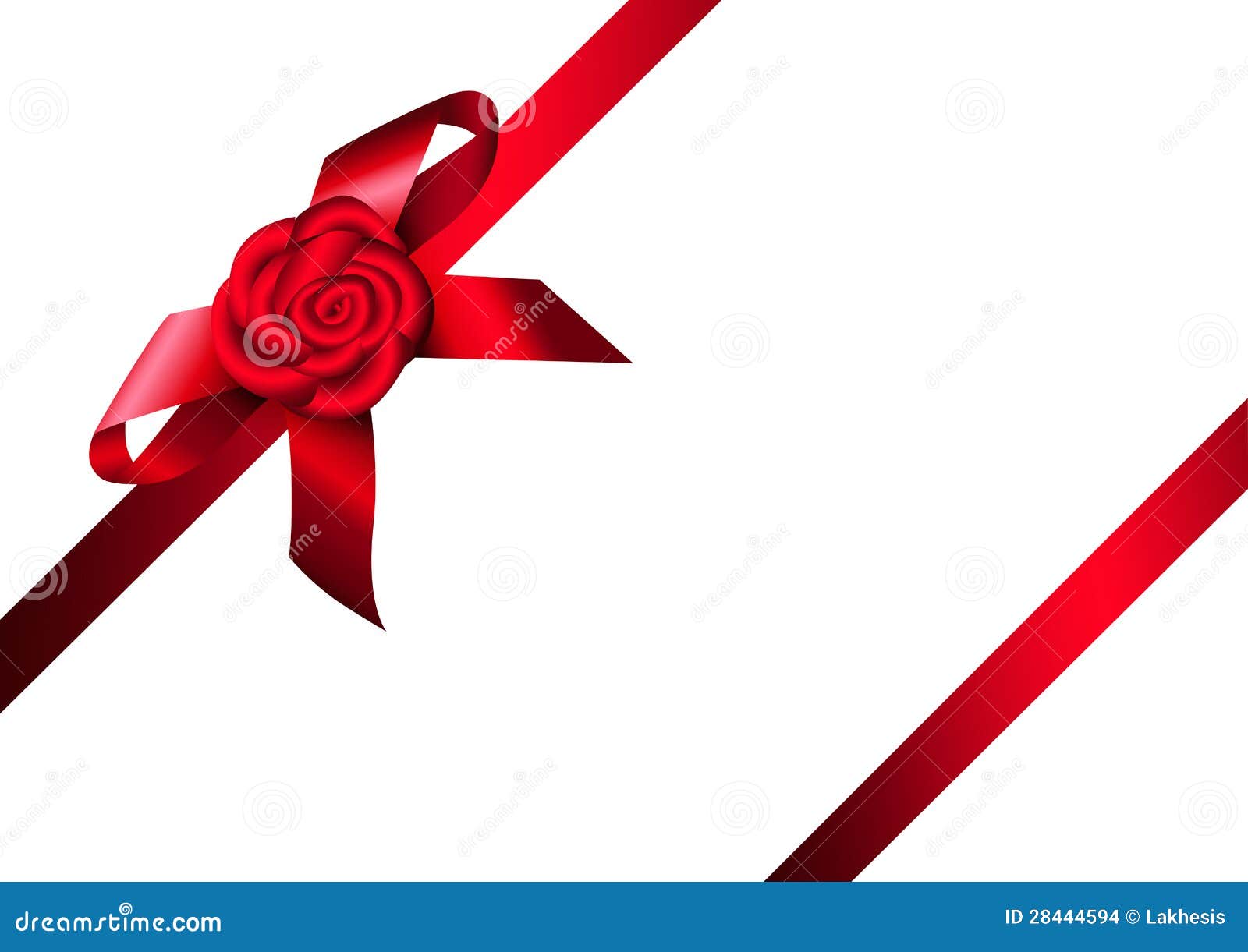 Red ribbon rose and bow stock vector. Illustration of copy 28444594