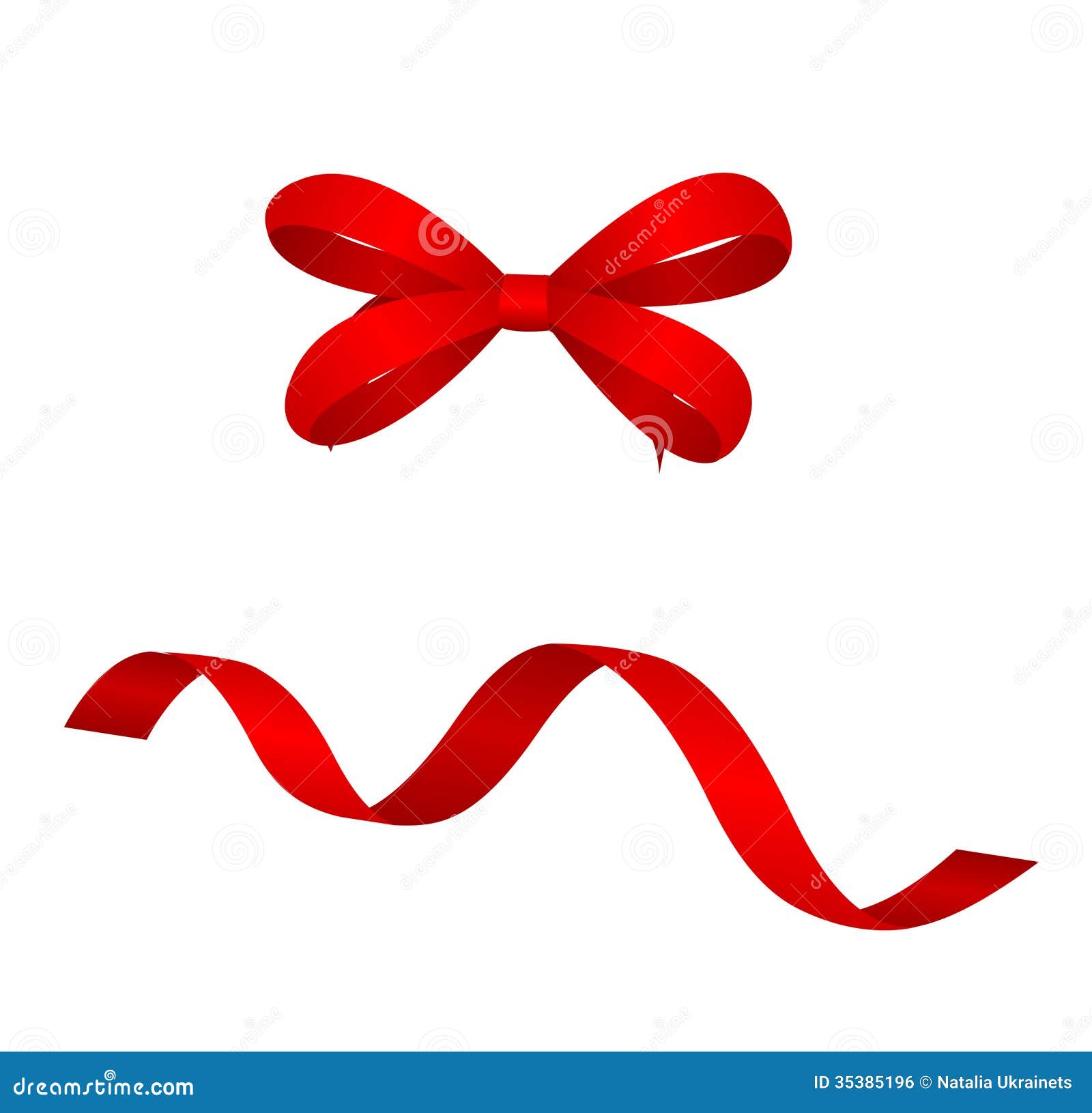 Red ribbons and bows stock vector. Illustration of vector - 35385196