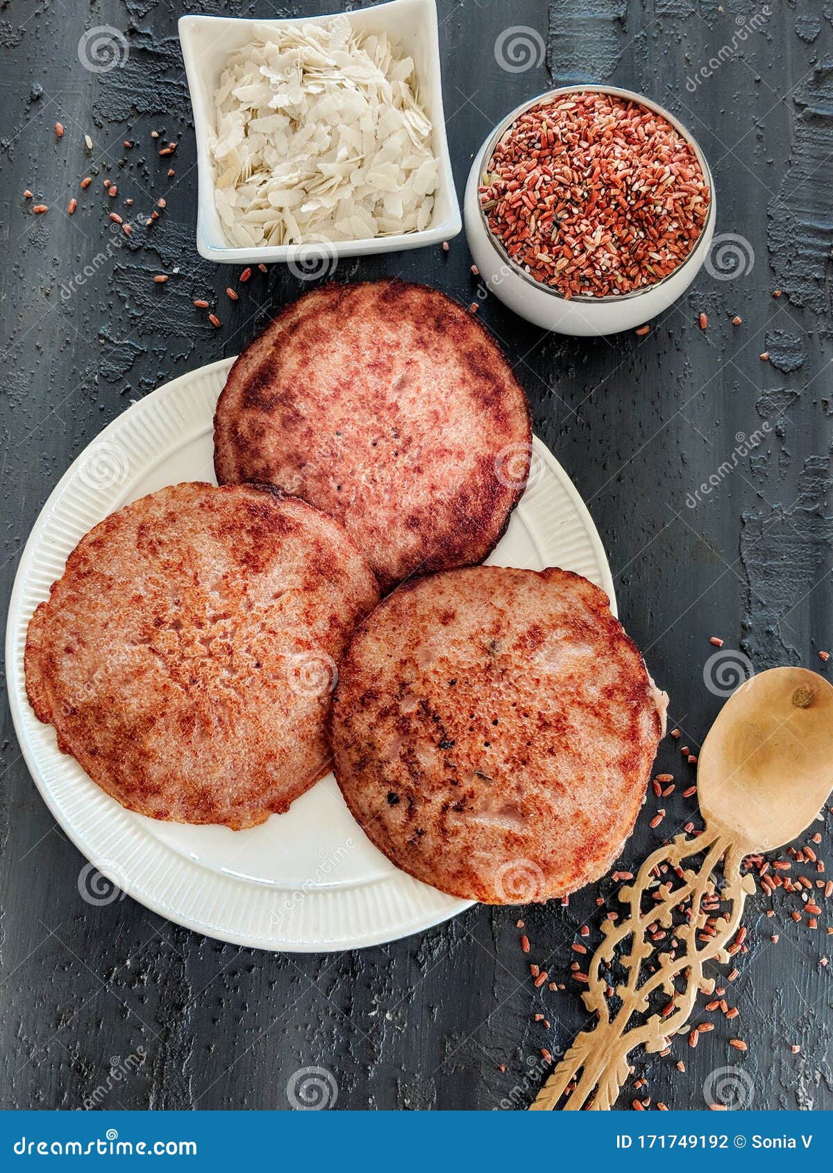 Red Rice Pancakes, Fermented and Steamed Indian Rice Pancakes ...