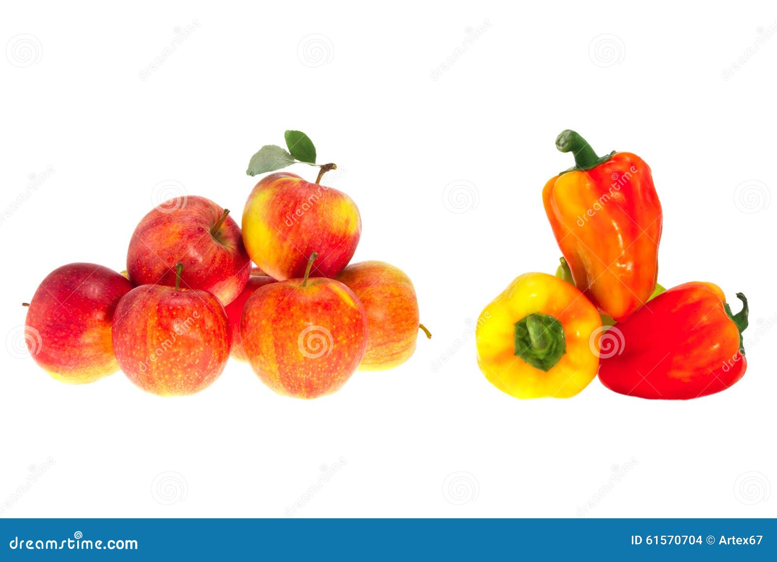 Red Ripe Apples and Sweet Pepper on a White Background Stock Photo Image of food, pepper 61570704