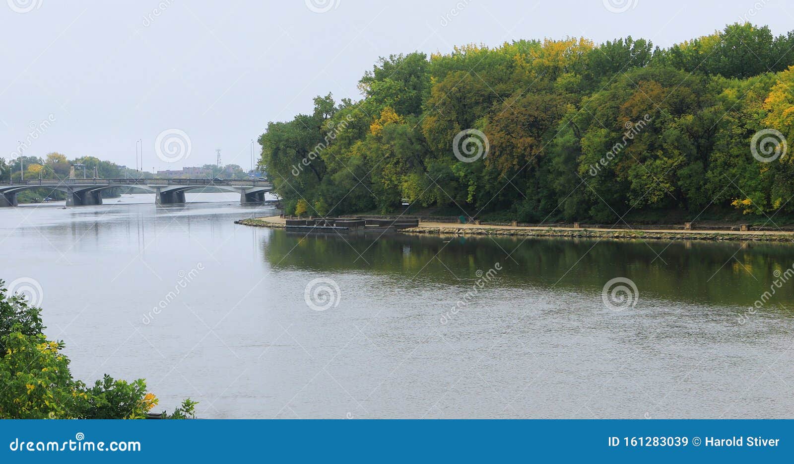 Red River Scene in Winnipeg, Manitoba Stock Image Image of water