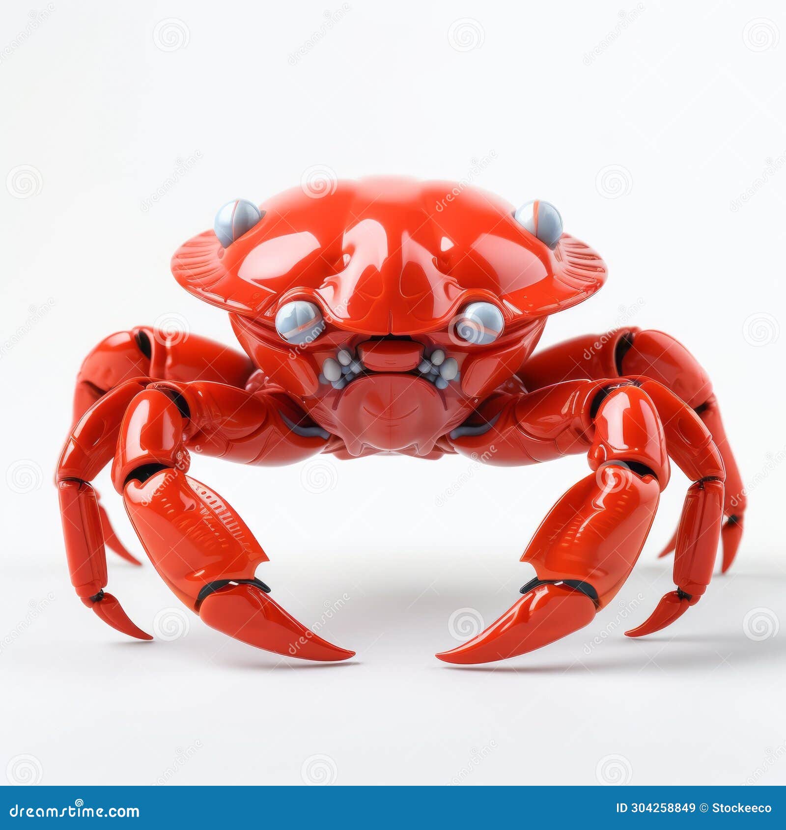 red robot crab 3d rendering  with lifelike accuracy