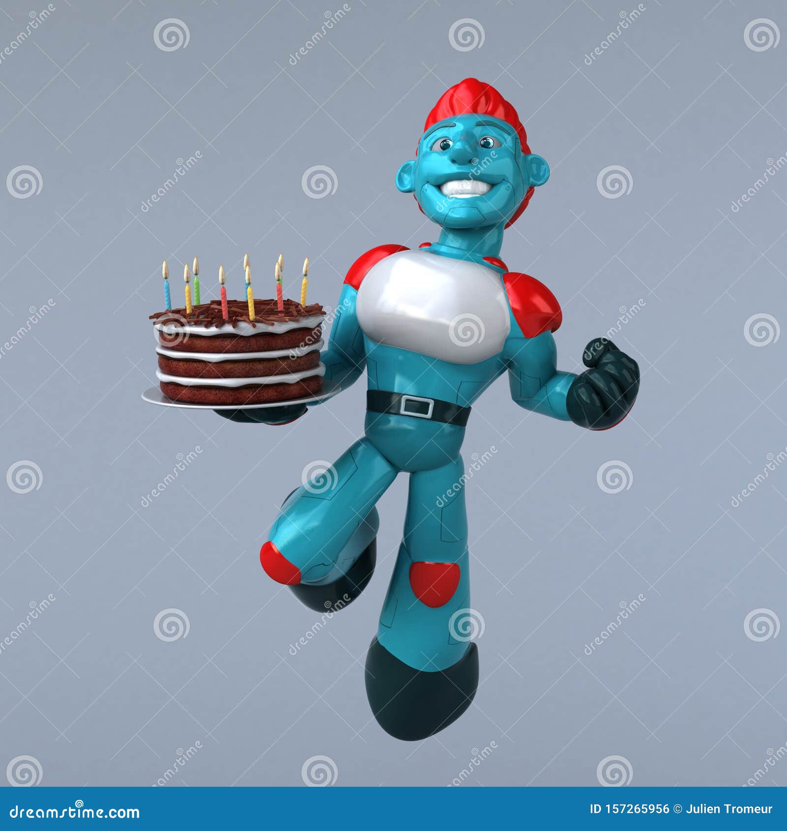 Red Robot 3D Illustration Stock Illustration Illustration of symbol